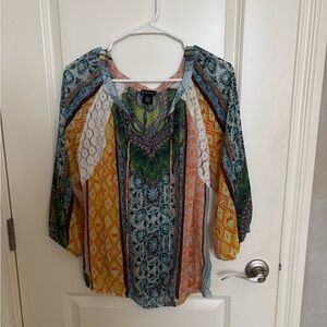 New Directions Multicolor Bohemian Women's blouse